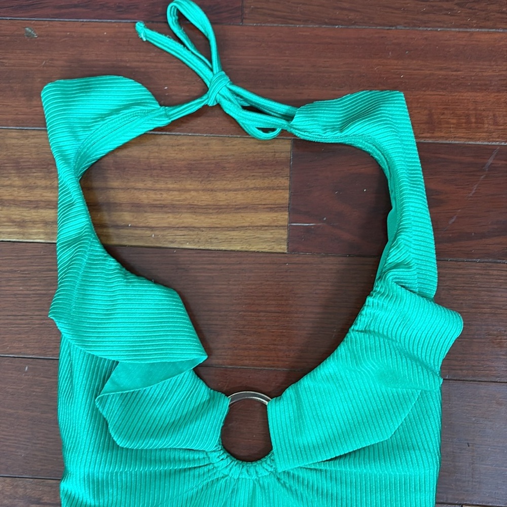 Lilly Pulitzer Santiana ribbed ruffle keyhole one piece swimsuit bathing suit - Picture 3 of 8